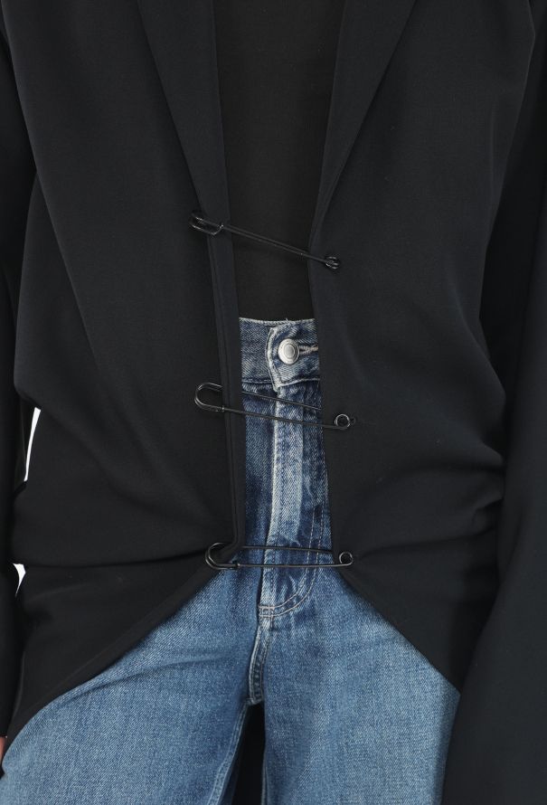 Yohji Yamamoto Late '80s Safety Pin Cutaway Blazer - 2