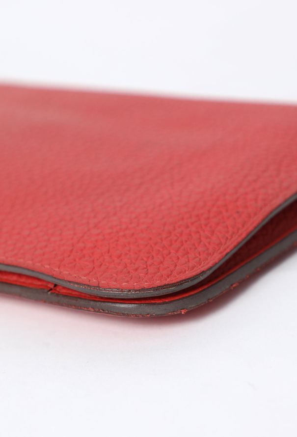 Hermès Red Taurillon Clémence Dogon GM Wallet - 8