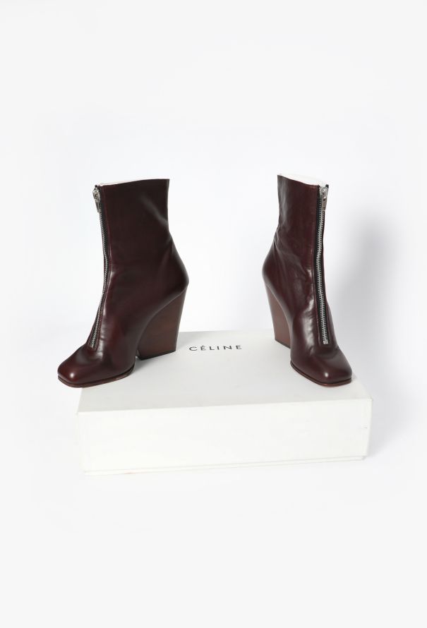 Céline F/W 2012 Nappa Zip Boots Bordeaux - 6