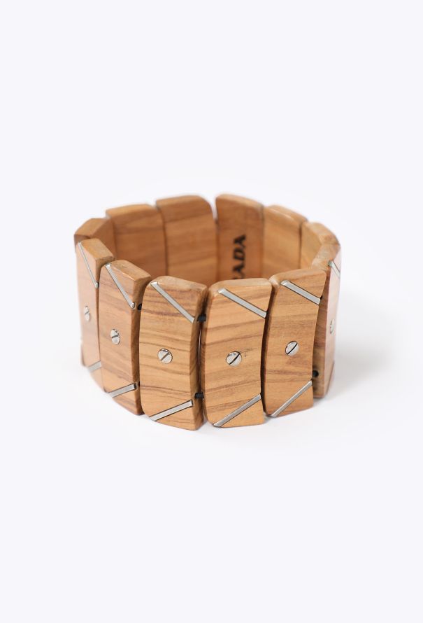 Prada Pyrographed Wooden Cuff - 3