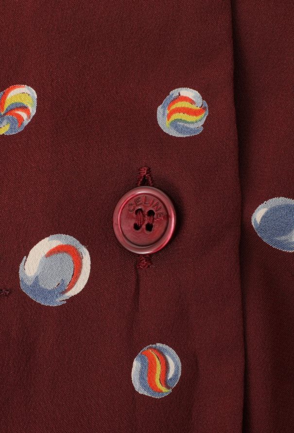 Céline 80s Marble Print Lavallière Dress - 10 Céline 80s Marble Print Lavallière Dress - 10