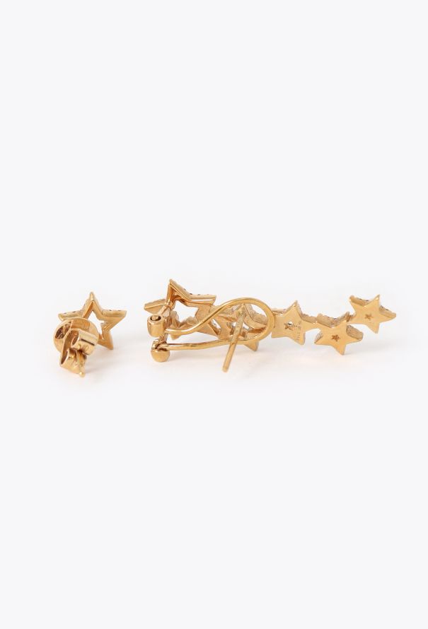 Modern Fine Jewelry Rosa de la Cruz 18k Yellow Gold & Diamond Star Earrings - 6