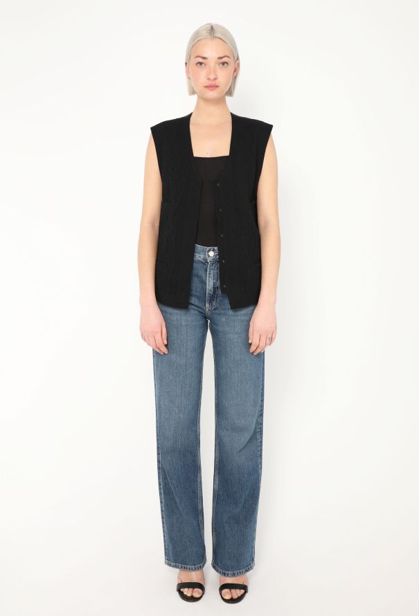 Yohji Yamamoto 1993 Embroidered Felted Vest - 3 Yohji Yamamoto 1993 Embroidered Felted Vest - 3