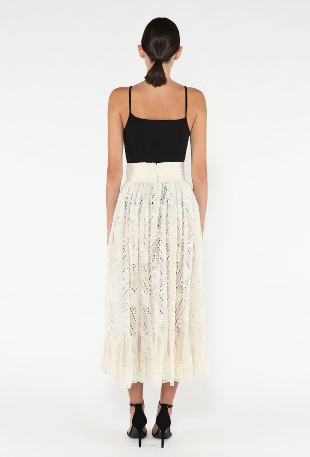 Valentino 2020 Embroidered Eyelet Skirt - 5