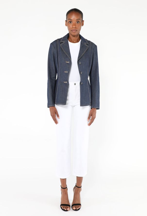 Dior 2022 Cinched Denim Bar Jacket - 3