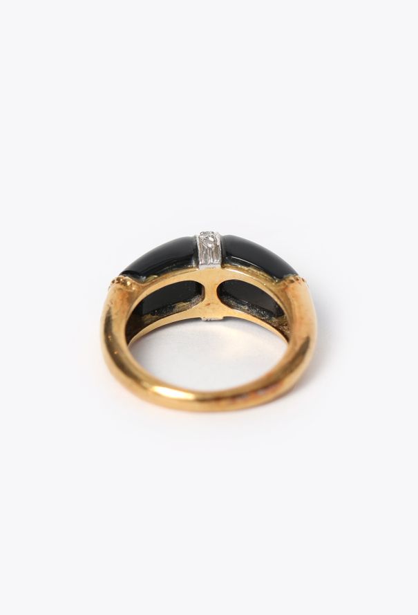 Vintage Fine Jewelry Collectible: '70s Kutchinsky 18K Gold, Onyx & Diamond Ring - 5