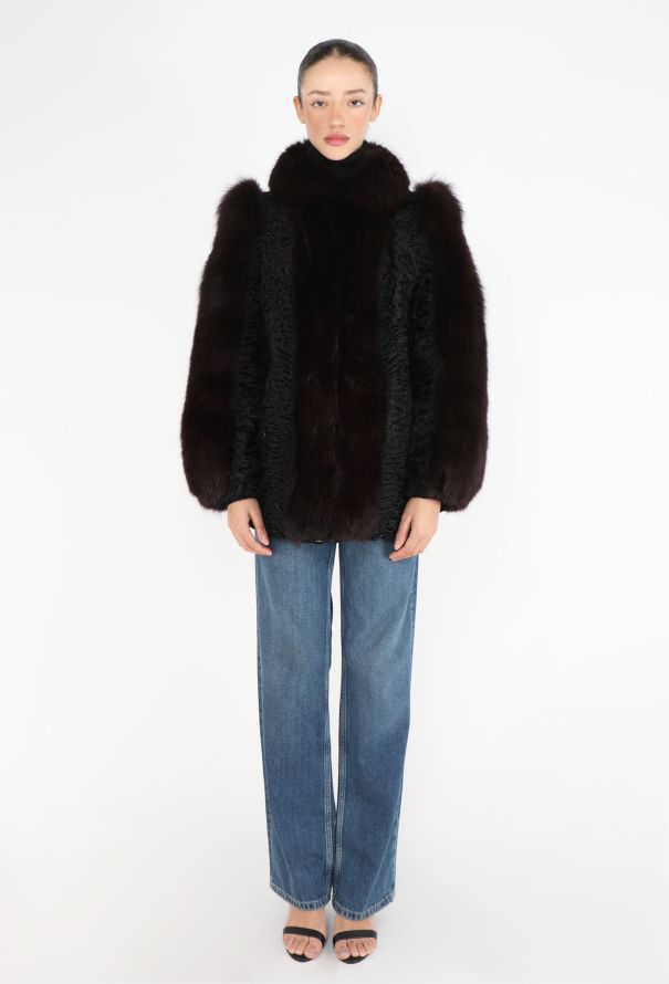 Astrakhan Fox Fur Trim Jacket - 4