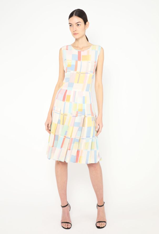 Chanel Rare 1999 Colorblock Chiffon Dress - 1