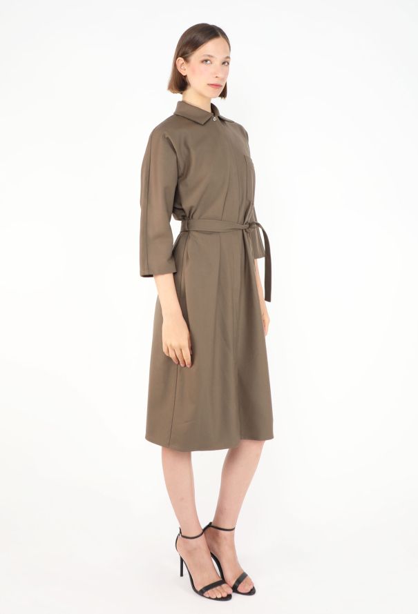 Hermès Twill Belted Shirt Dress - 5