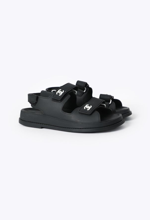 Chanel 2022 Matte 'CC' Dad Sandals - 3