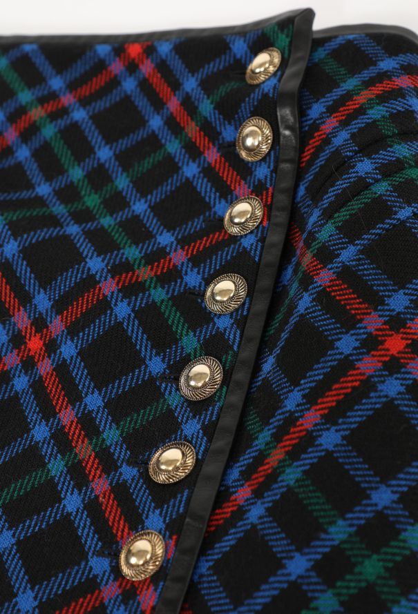 Saint Laurent F/W 2020 Plaid Wrap Skirt - 7