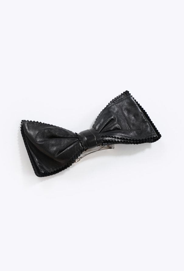 Chanel '80s Leather Bow Hairclip - 3
