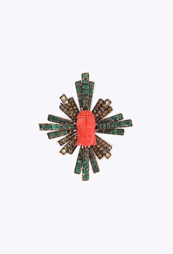 Iradj Moini Buddha Sunburst Brooch, 1990s - 1