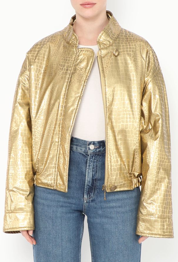 '80s Metallic Printed Bomber Jacket - 1