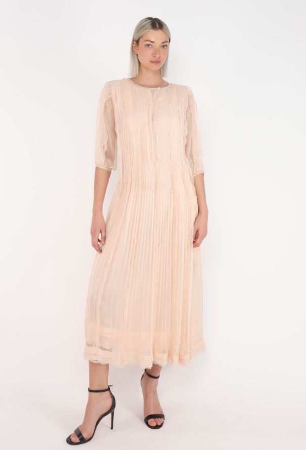 Roberto Cavalli Pleated Silk & Lace Dress, S/S 2008 - 3