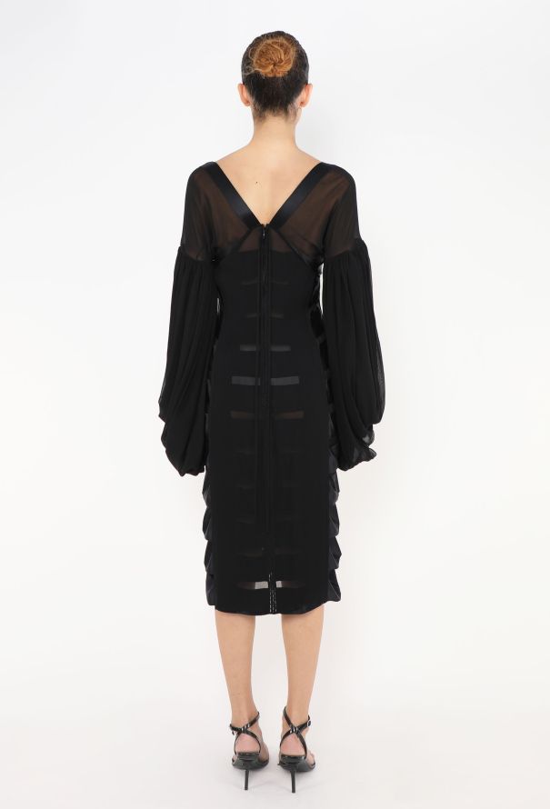 Saint Laurent ICONIC F/W 2002 Chiffon Ribbon Dress - 7