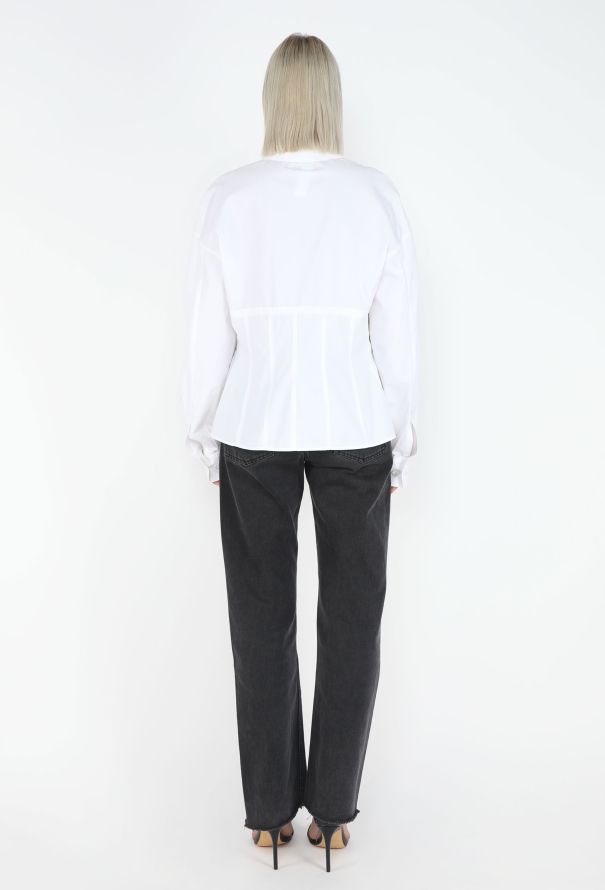 Alexander McQueen Bustier Seam Poplin Shirt - 4