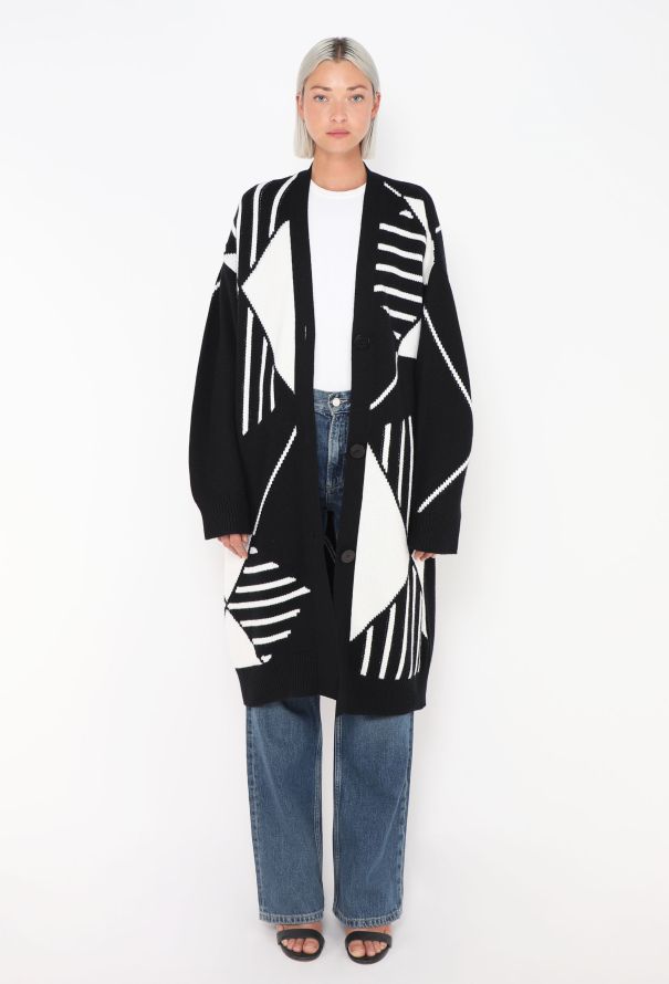 Hermès Oversized Cashmere Argyle Cardigan - 1