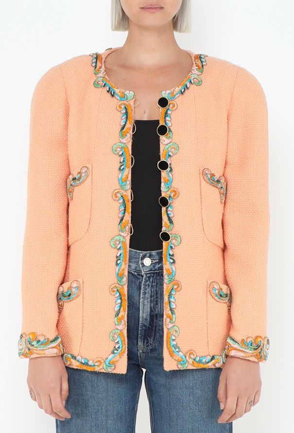 Chanel Early '90s Embroidered Tweed Jacket - 1