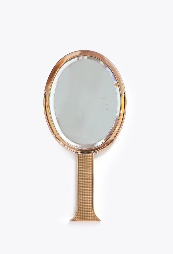 Hermès Rare 1950s Pink Gold Hand Mirror - 1