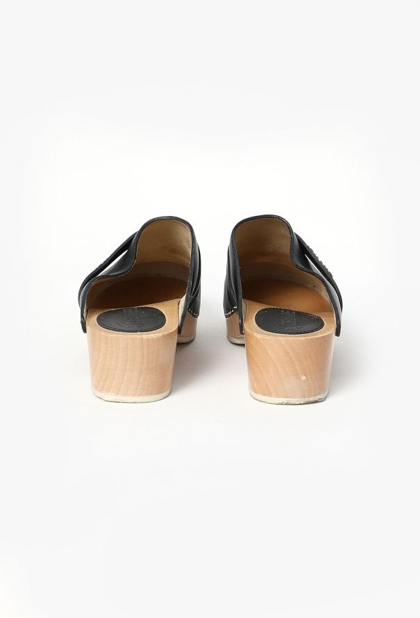 Chanel 2012 Leather Platform Clogs - 4