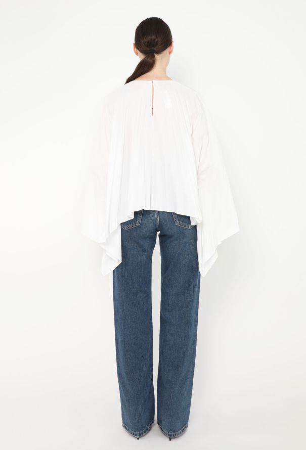 Valentino S/S 2019 Pleated Angel-Sleeve Blouse - 5