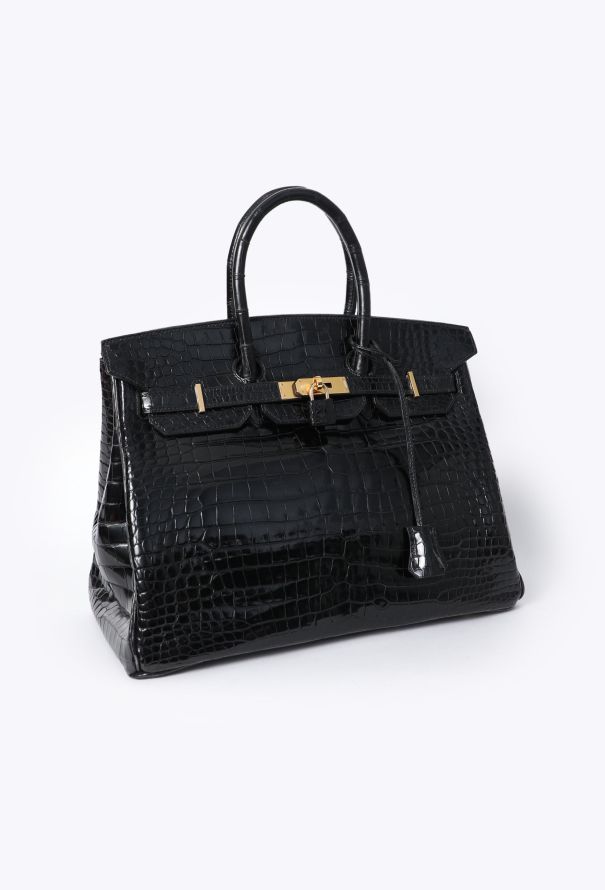 Hermès Exceptional Black Porosus Birkin 35 - 3 Hermès Exceptional Black Porosus Birkin 35 - 3