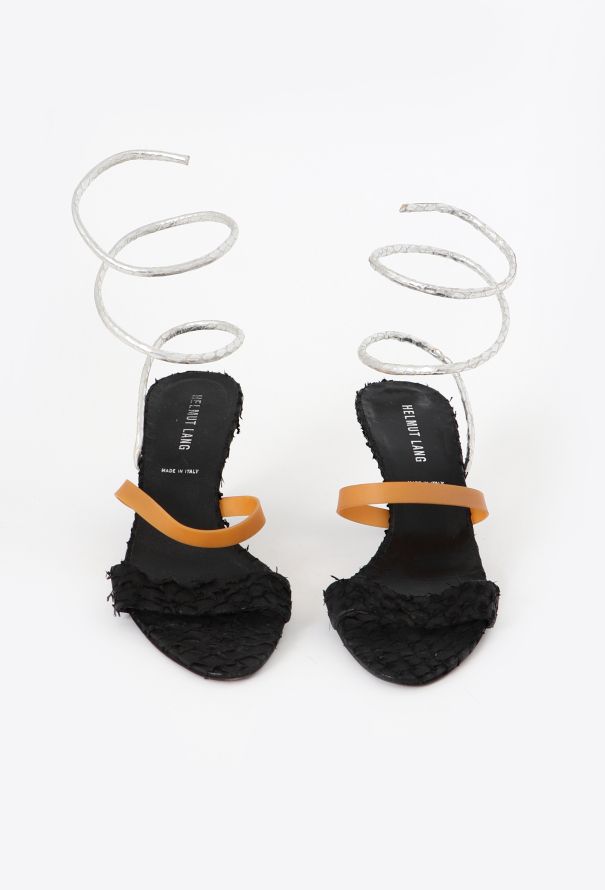 Helmut Lang S/S 2002 Metallic Wrap Sandals - 4