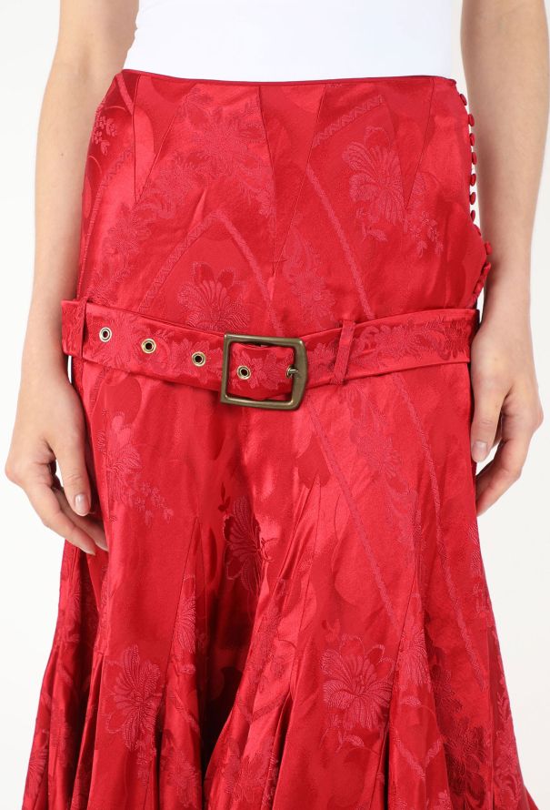 John Galliano 2002 Drop-Waist Jacquard Skirt - 5