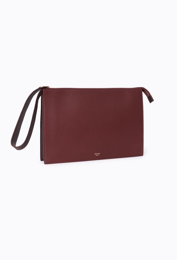Céline Burgundy Calfskin Clutch - 2 Céline Burgundy Calfskin Clutch - 2
