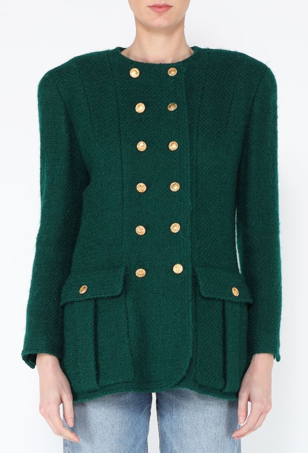 Chanel F/W 1988 Wool Tweed Double Breasted Blazer - 1