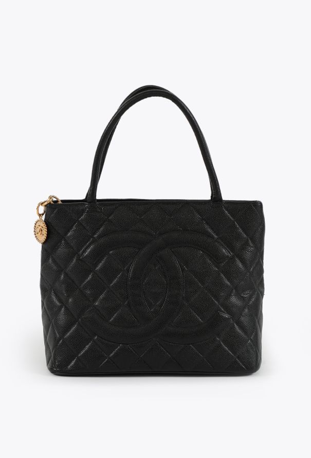 Chanel Vintage Caviar Medallion Tote Bag - 1