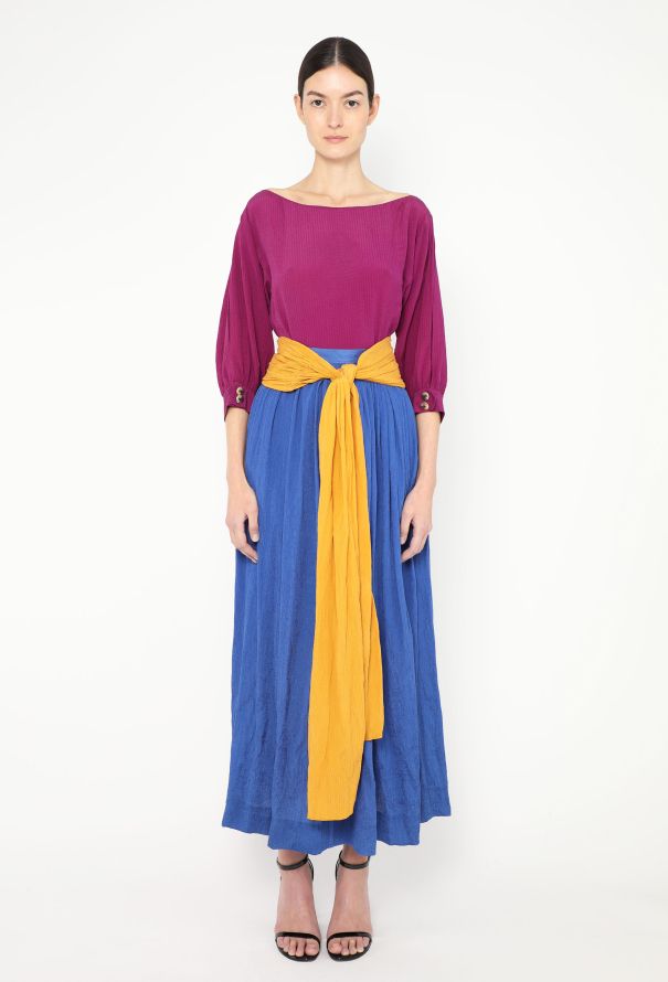 Saint Laurent Late '70s Pleated Silk 3-Piece Ensemble - 2 Saint Laurent Late '70s Pleated Silk 3-Piece Ensemble - 2