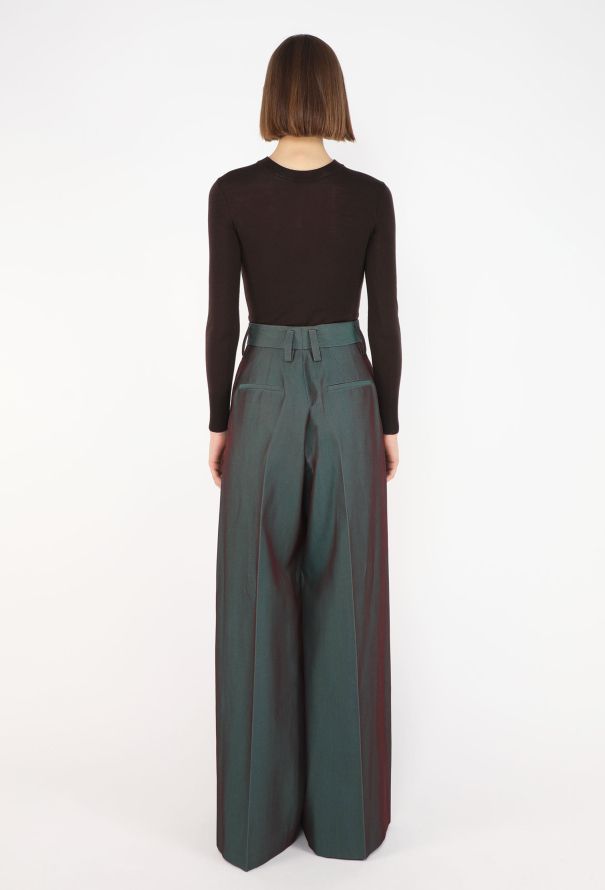 Jil Sander Metallic Pleated Wide-Leg Trousers, 2025 - 5