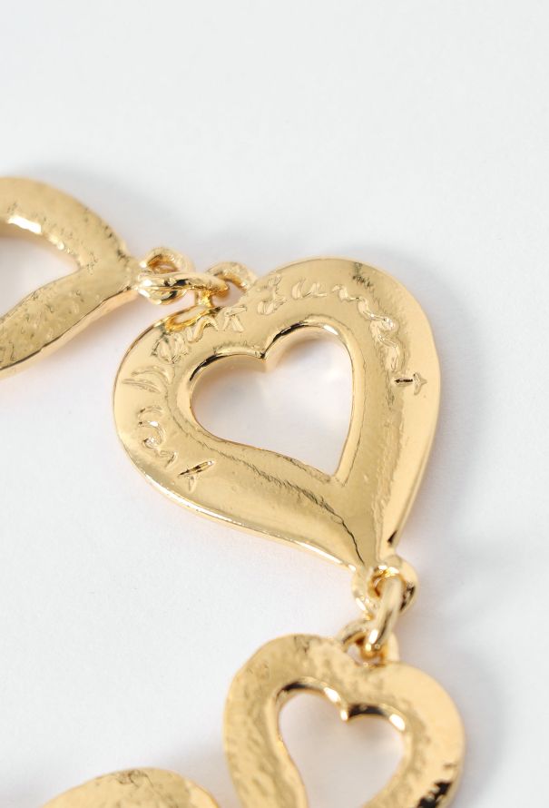 Saint Laurent 1993 Engraved Heart Charm Bracelet - 3 Saint Laurent 1993 Engraved Heart Charm Bracelet - 3