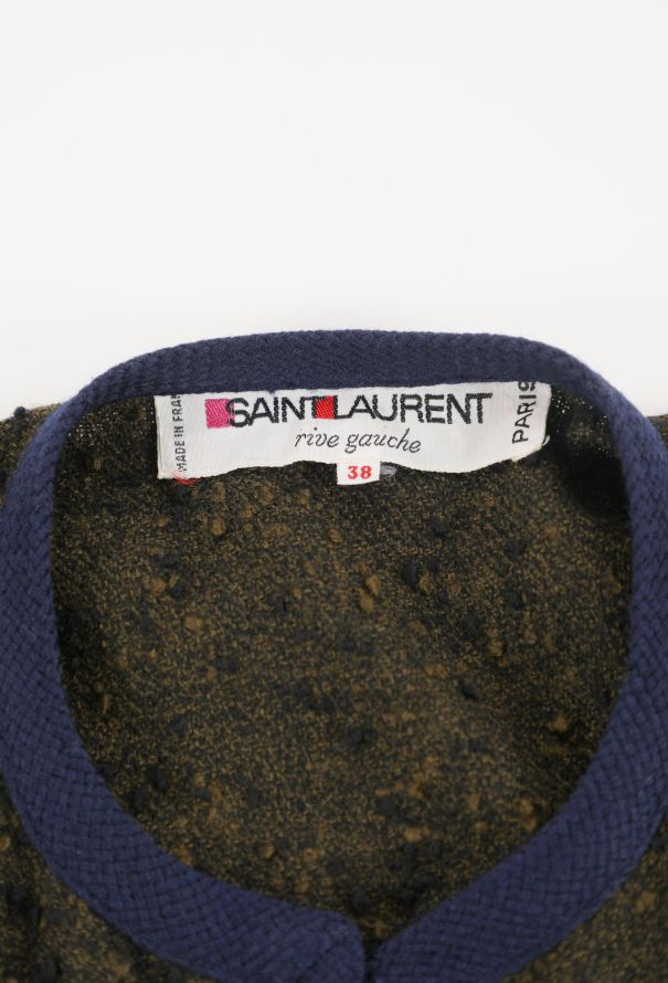 Saint Laurent RARE '70s Woven Trim Bouclé Cape - 6 Saint Laurent RARE '70s Woven Trim Bouclé Cape - 6