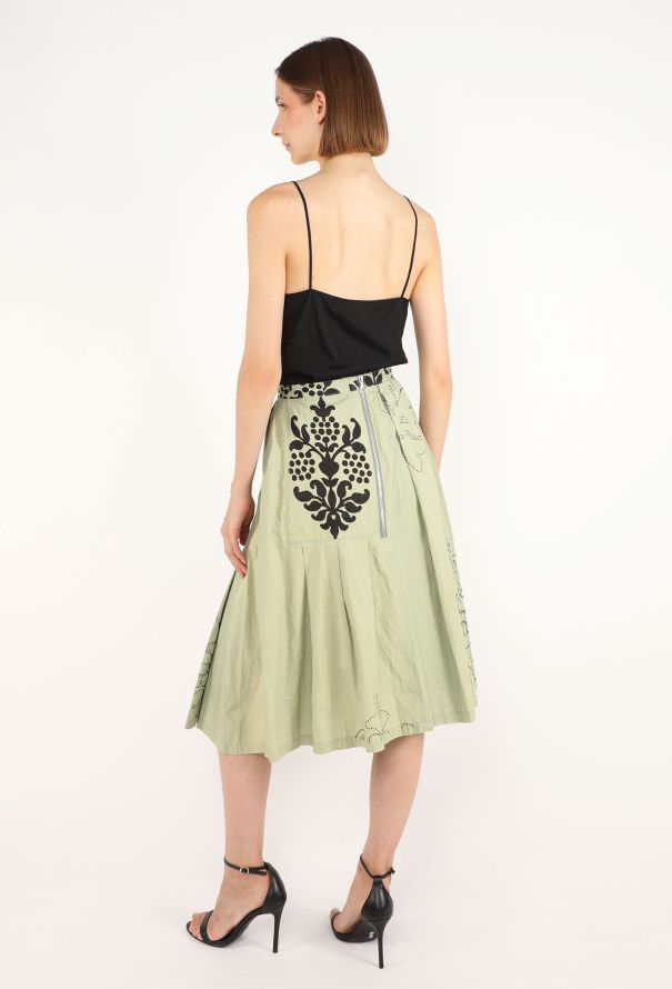 Dries Van Noten French Knot Flared Skirt, Early 2000s - 4