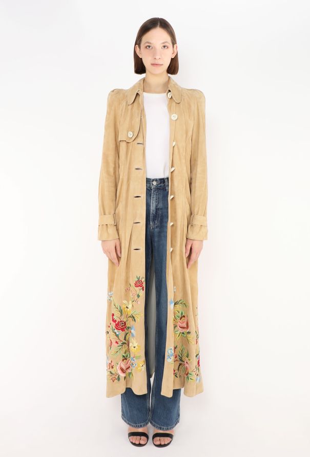 Dior STUNNING S/S 2005 Suede Embroidered Trench - 3 Dior STUNNING S/S 2005 Suede Embroidered Trench - 3