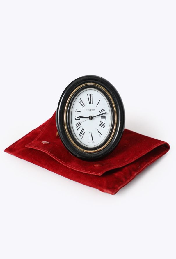 Cartier Vintage 1989 Les Must Baignoire Onyx Enamel Clock - 4