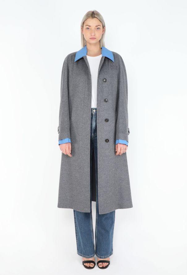 Miu Miu 2024 Felted Cotton Trim Coat - 1