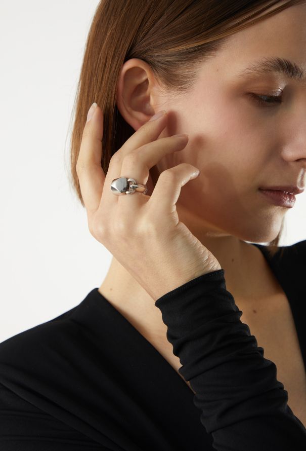 Hermès '90s Médor Sterling Silver Ring - 4