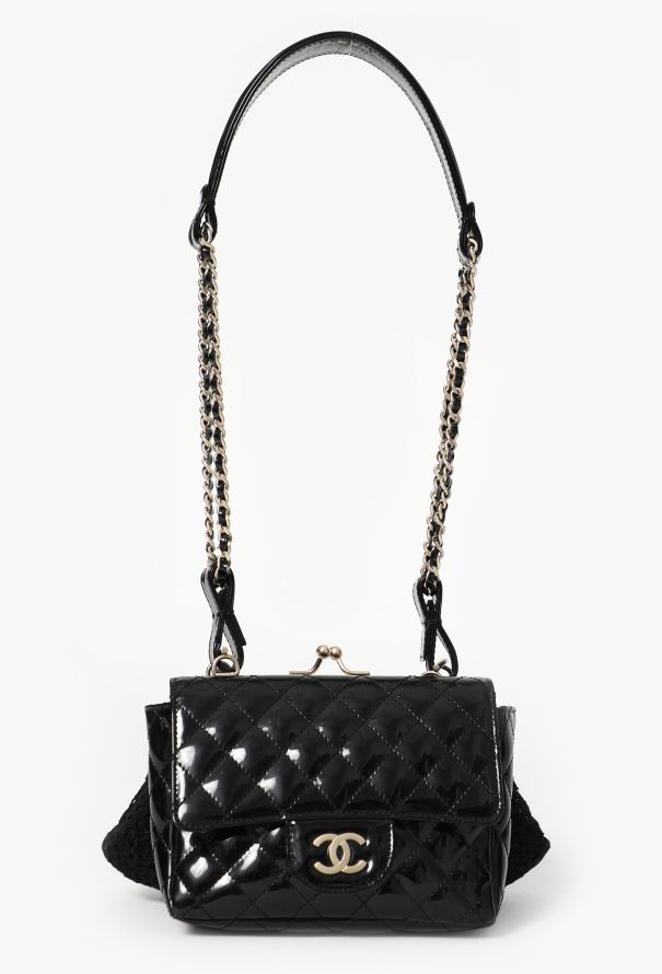Chanel S/S 2010 Patent & Lace Mini Double Bag - 1