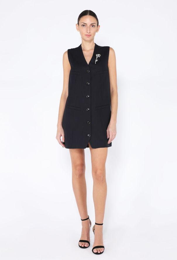 Prada 2024 Gilet Brooch Shift Dress - 1