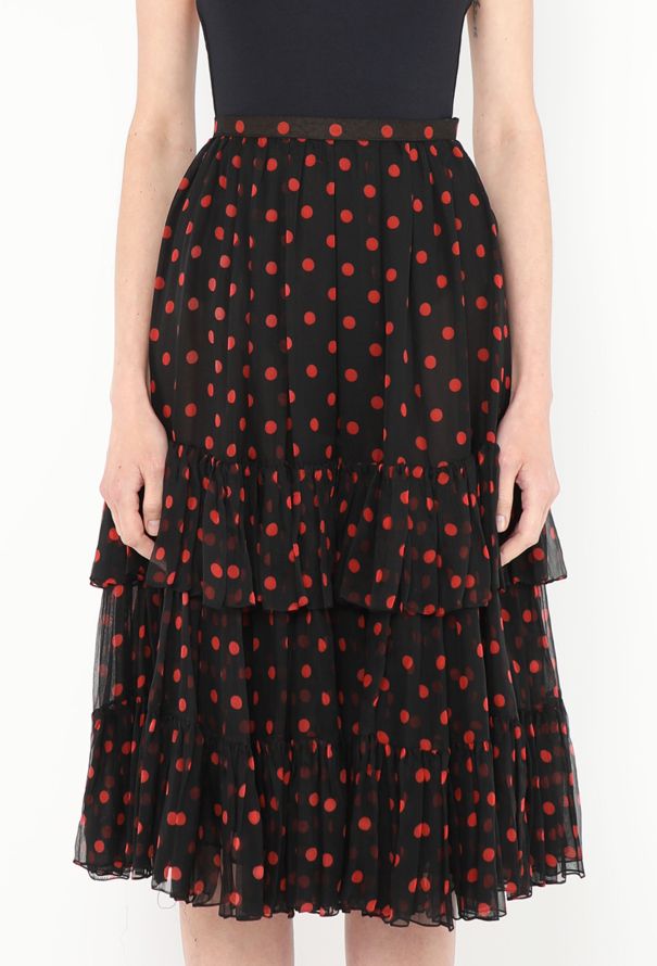 Saint Laurent Vintage Ruffled Chiffon Skirt - 2