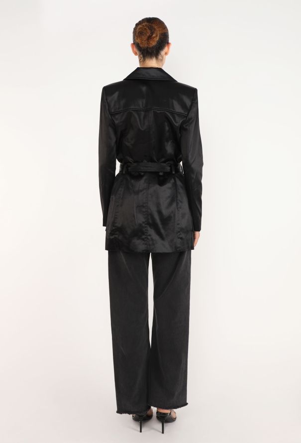 Saint Laurent Belted Satin Trench, Resort 2024 - 7