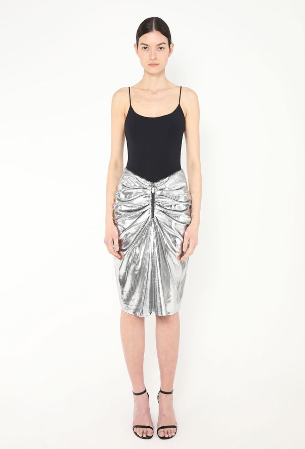 Saint Laurent 2017 Ruched Tinsel Skirt - 1