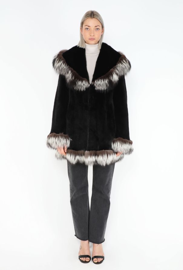 Ombré Mink Fur Shawl Coat - 2