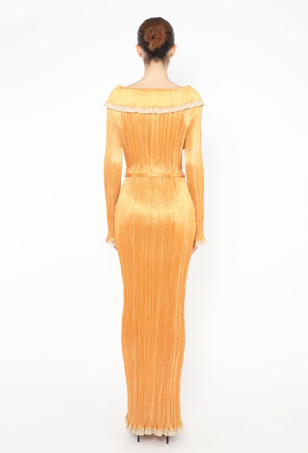 '70s Pleated Lace Trim Dress - 4