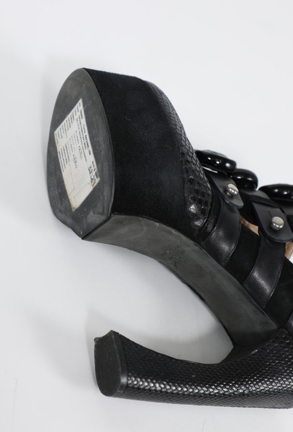 Proenza Schouler F/W 2010 Embossed Platform Mules - 6