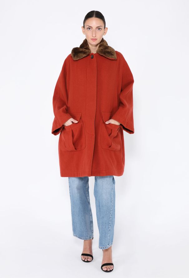 Romeo Gigli '90s Faux Shearling Peacoat - 2